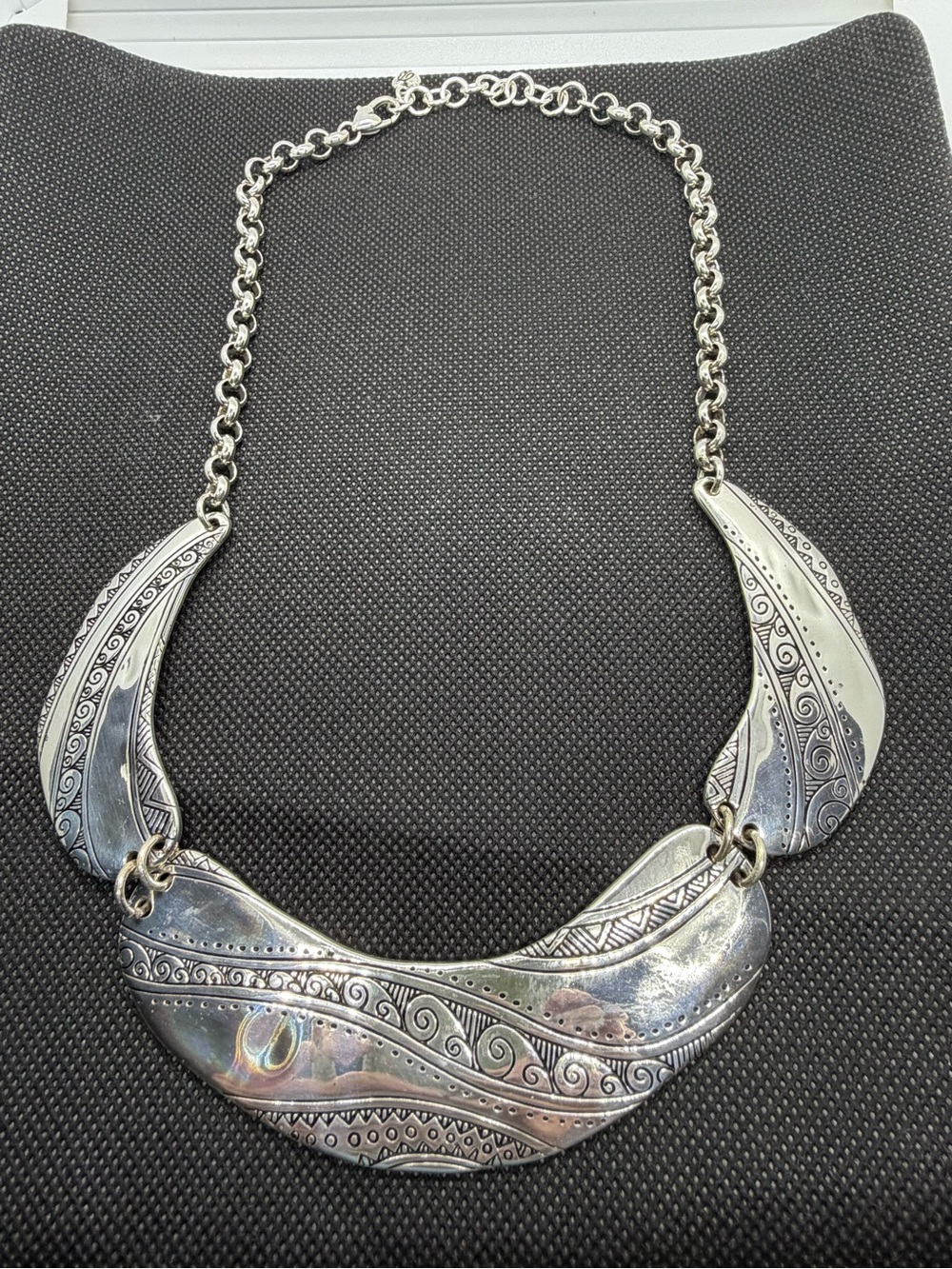 Brighton Silver Engraved Wave Motif Necklace